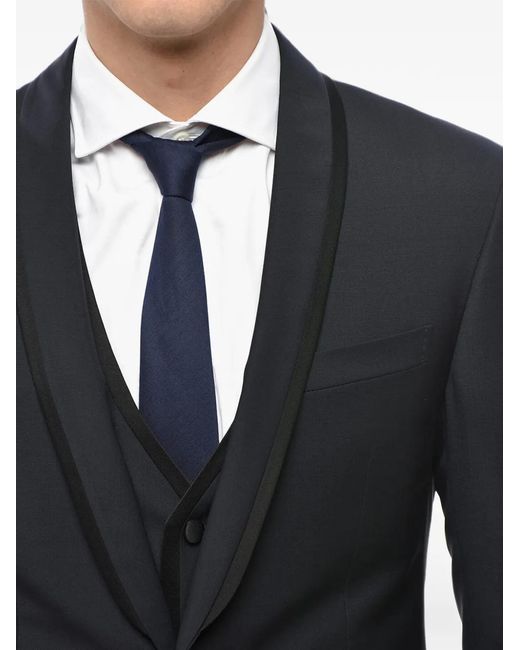 Corneliani Black Academy Satin-Trim Suit (Set Of Three) for men