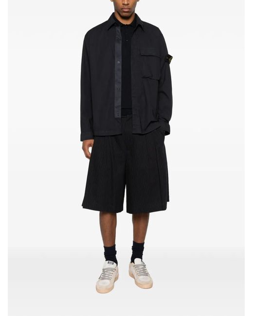 Stone Island Black Compass-Badge Polo Shirt for men