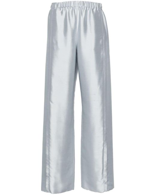Giorgio Armani Blue Silk Pleat Trousers