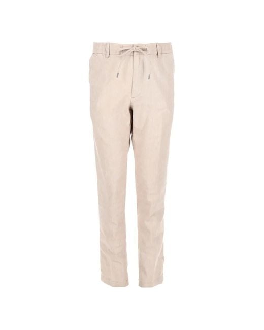 Boss Natural Drawstring-Waist Tapered Trousers for men