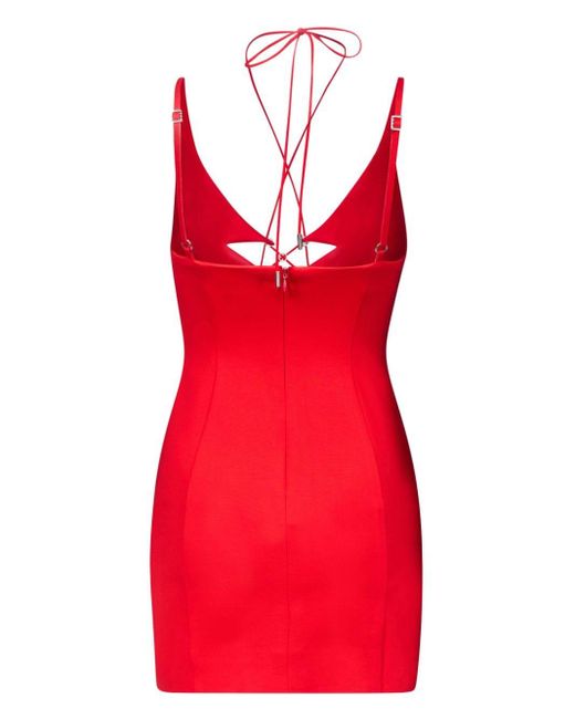 Area Red Cut Out-detail Sleeveless Minidress