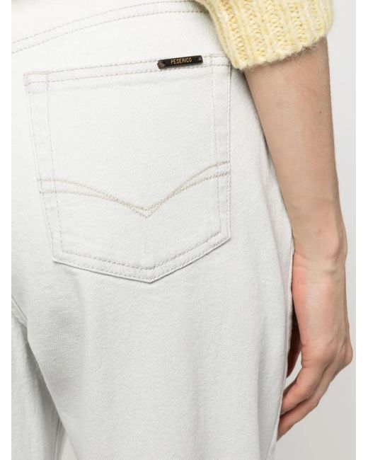 Peserico White Light-Wash Tapered-Leg Jeans