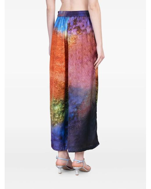 Yavi Blue Abstract-Print Trousers