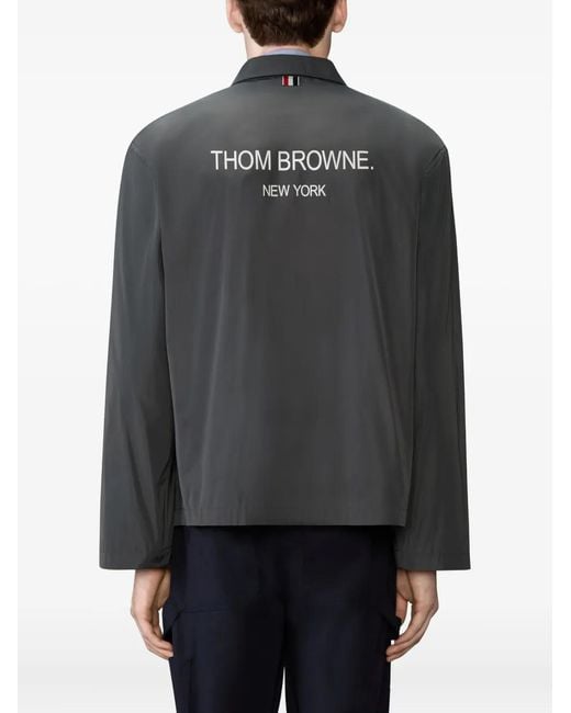 Thom Browne Gray Button-Fastening Flap-Pockets Jacket for men