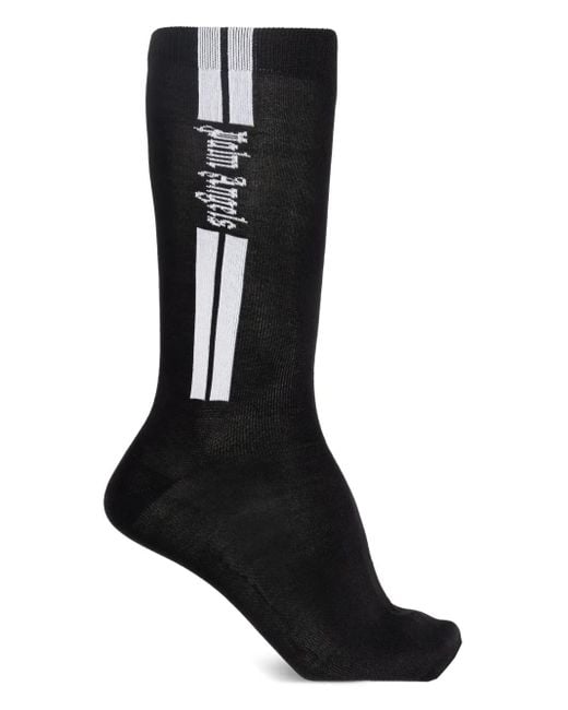 Palm Angels Black Striped Socks for men