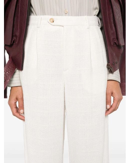 A.P.C. White Melissa Pleated Trousers