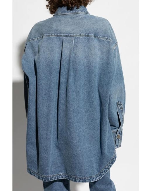 The Attico Blue Denim Shirt With Embroidery