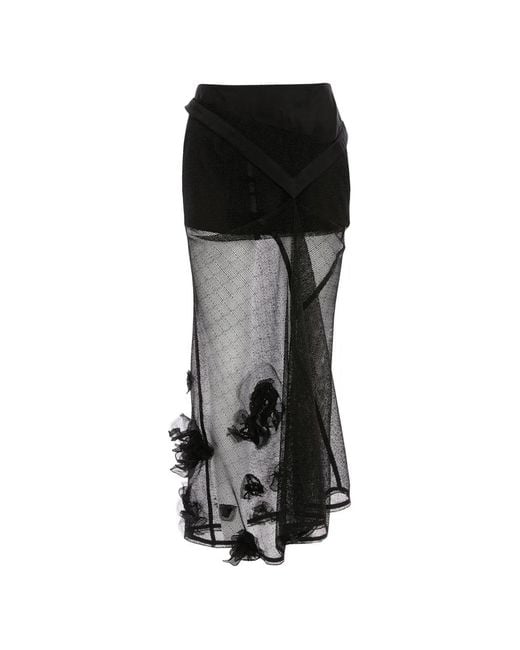 Victoria Beckham Black Midi Basque Skirt