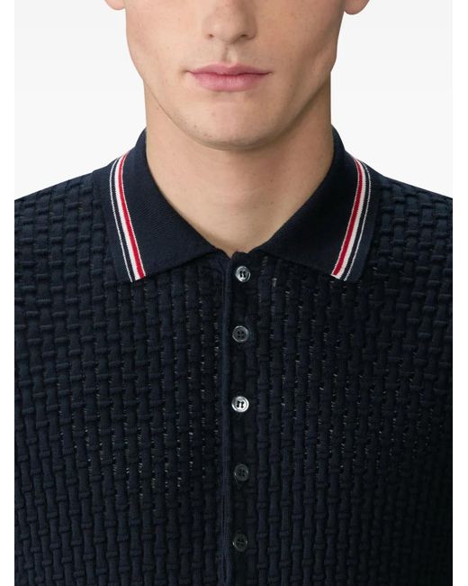 Thom Browne メンズ ブルー ストライプ ポロシャツ 【公式通販】
