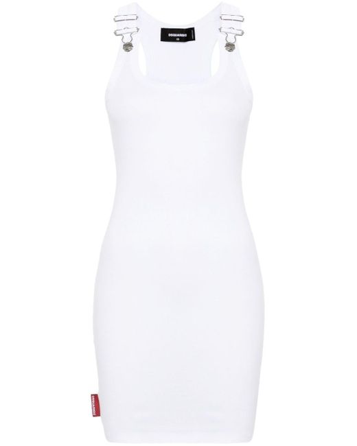 DSquared² White Jersey Mini Dress