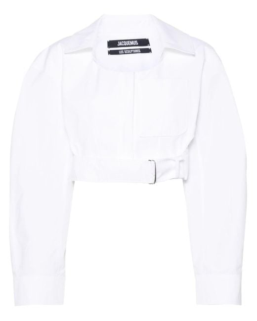 Camicia La Chemise Obra crop di Jacquemus in White