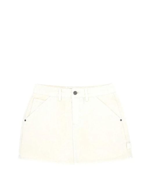 ELEH Natural Hammer-Loop Denim Mini Skirt