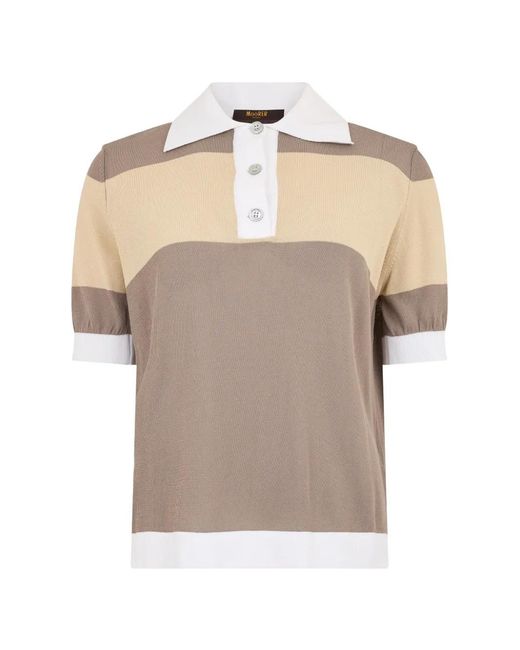 Moorer Natural Short-Sleeve Polo Top