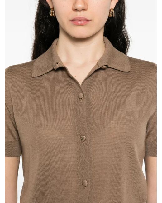 Camicia A Maniche Corte di Max Mara in Brown