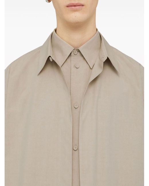 Jil Sander Natural Layered Cotton Shirt for men
