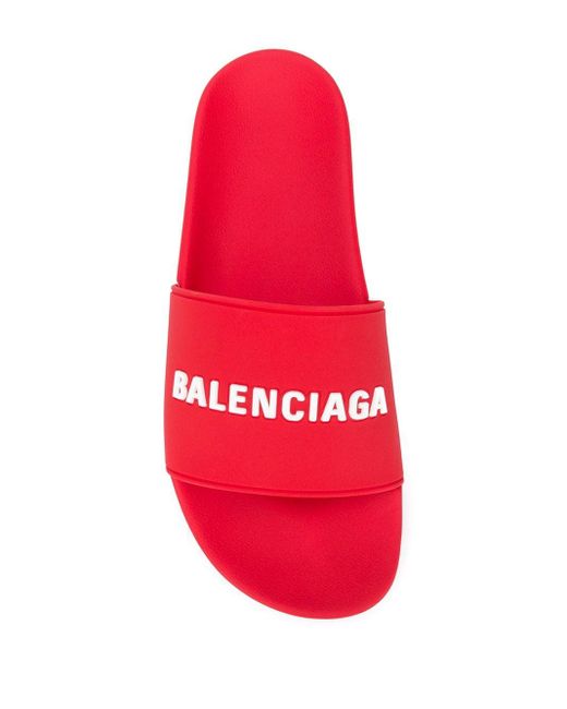 Sandales à enfiler à logo rouges Balenciaga pour homme en coloris Rouge |  Lyst