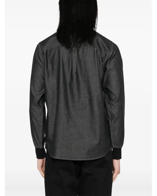 SPORT b. by agnès b. Black Rib-Collar Shirt for men