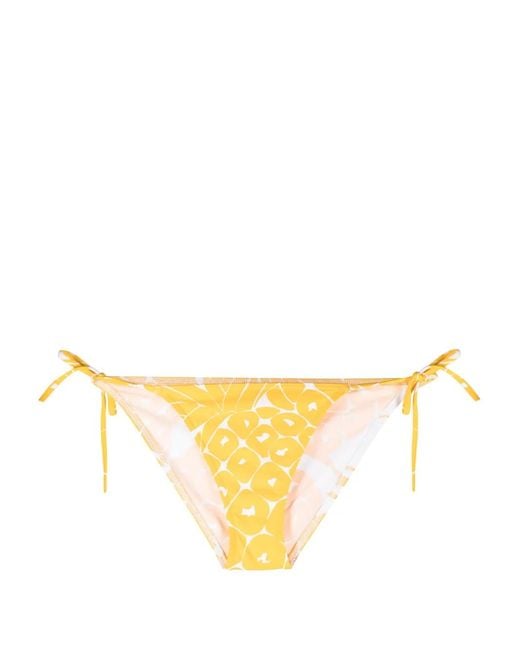Eres Metallic Regal Leaf-Print Bikini Bottoms