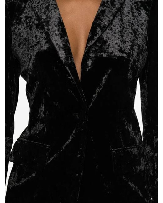 Patrizia Pepe Velvet Blazer Black
