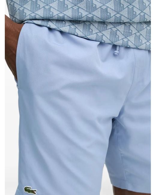 Lacoste Blue Logo-Patch Tennis Shorts for men