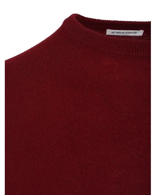 Al Duca D'aosta Red Crew-Neck Cashmere Sweater for men