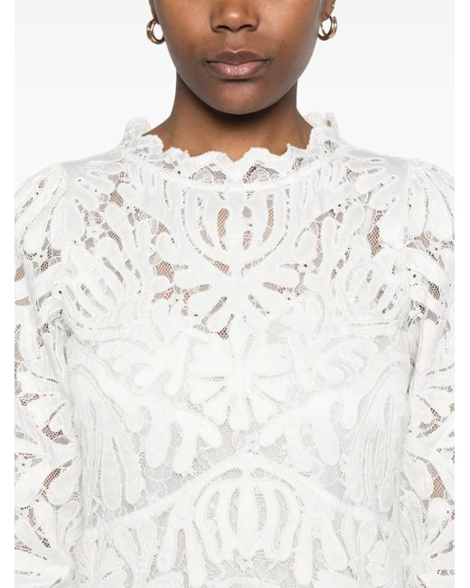 Vestido midi Agathe Sea de color White