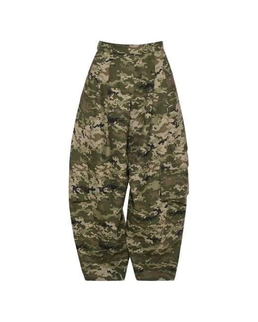 Anouki Green Camouflage-Print Baggy Trousers