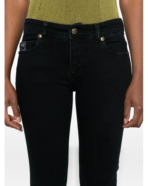 Versace Jeans Couture Black Logo-Plaque Skinny Jeans