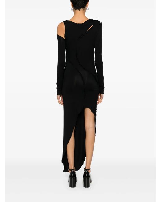Post Archive Faction PAF Black Ruffle-Detail Dress