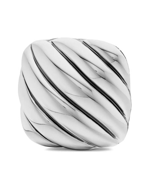 David Yurman Multicolor Sterling Sculpted Cable Cushion Cufflinks (17Mm) for men