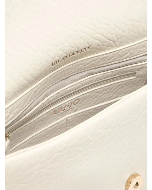 Liu Jo White Medium Lapuffy Flap Shoulder Bag