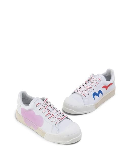 Marni Pink Graphic-Print Low Top Sneakers