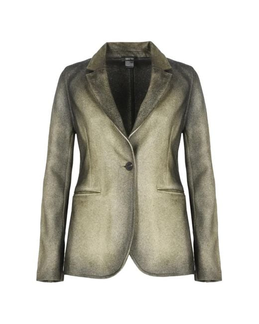 Avant Toi Green Notched-Lapels Single-Breasted Jacket
