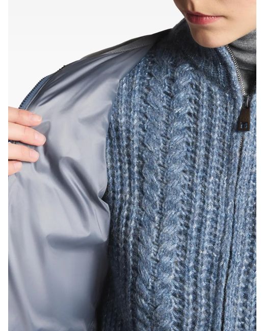 Fay Blue Padded Zip-Up Jacket