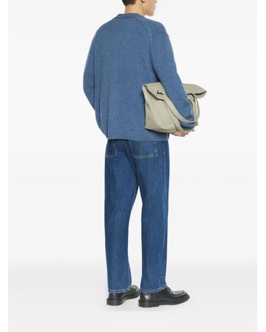 Maison Kitsuné Blue Fox Head-Patch Wool Cardigan for men