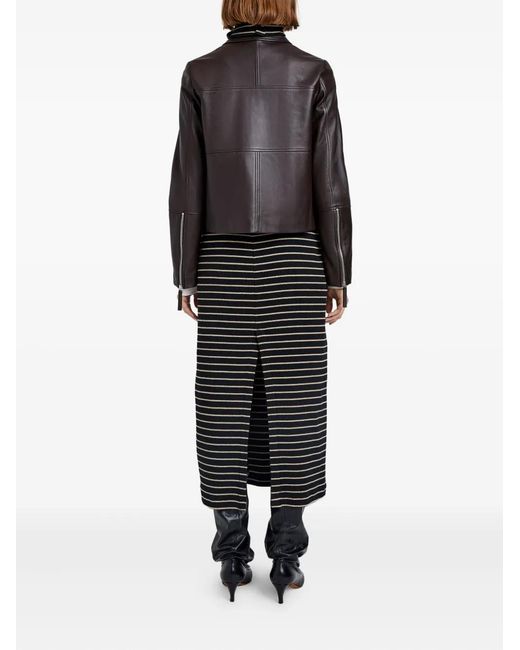 Proenza Schouler Black Annabel Jacket In Leather- Chocolate