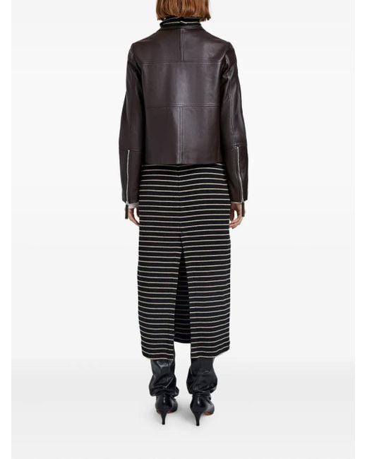 Proenza Schouler Black Annabel Zip-Front Leather Jacket