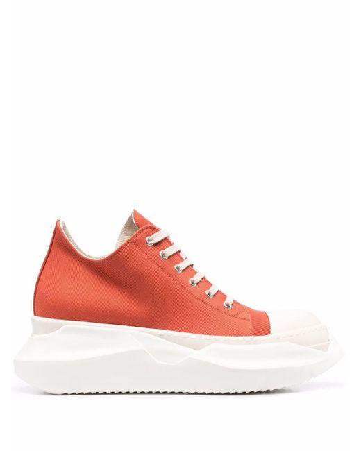 Rick Owens DRKSHDW Rubber Abstract High-top Chunky Sneakers in Orange ...