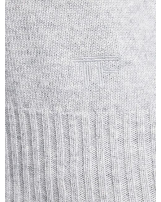 Tom Ford White Logo-embroidered Cashmere Jumper for men