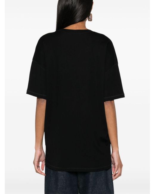Lemaire Black T-Shirt mit tiefen Schultern