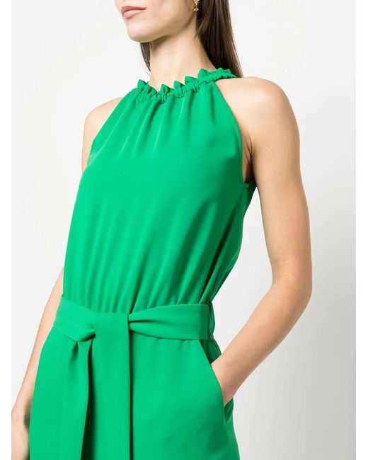 P.A.R.O.S.H. Green Belted Halterneck Jumpsuit