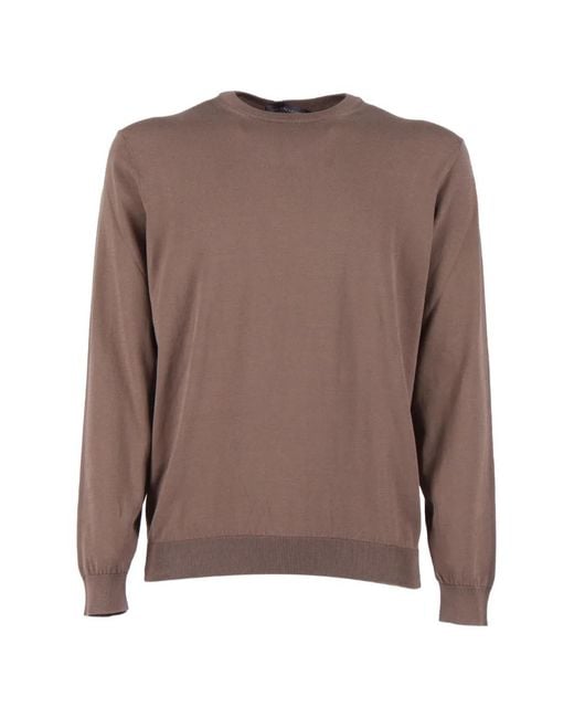 FILIPPO DE LAURENTIIS Brown Crewneck T-Shirt for men