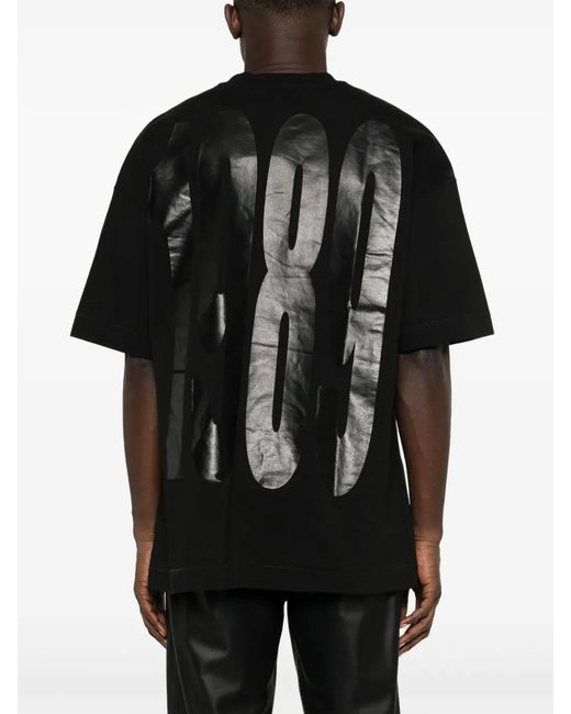 1989 STUDIO Black Graphic-Print Cotton T-Shirt for men