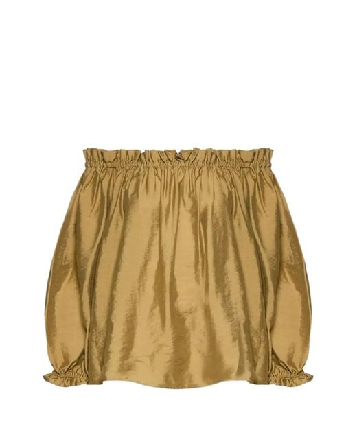 Marella Natural Off-Shoulder Gathered Blouse