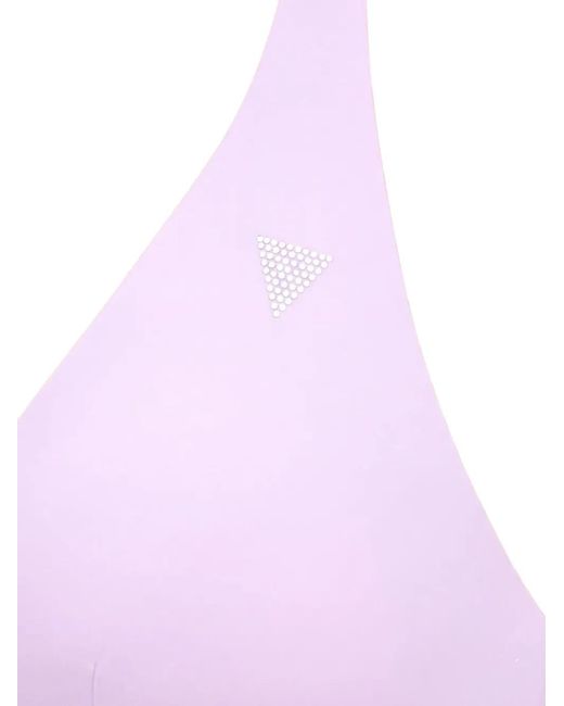 Guess Pink Bow-Detail Halterneck Bikini Top