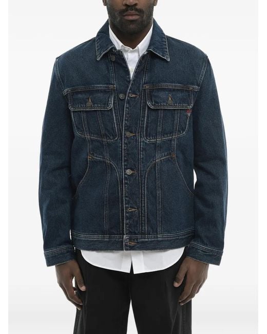 DIESEL Blue Contrast-Stitch Denim Jacket