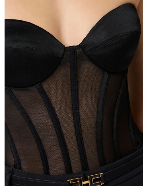 Elisabetta Franchi コルセットスタイル ボディスーツ Black