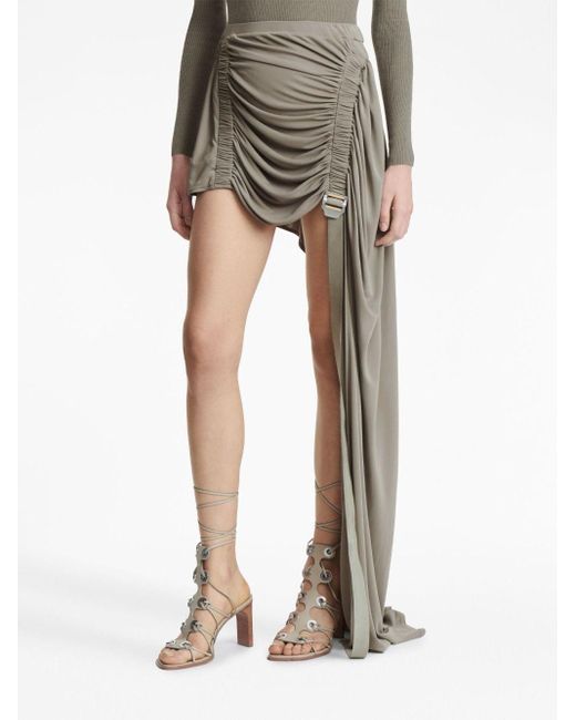 Dion Lee Green Gathered Asymmetric Miniskirt