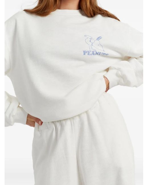 Chinti & Parker White X Peanuts Printed Wide-Leg Track Pants