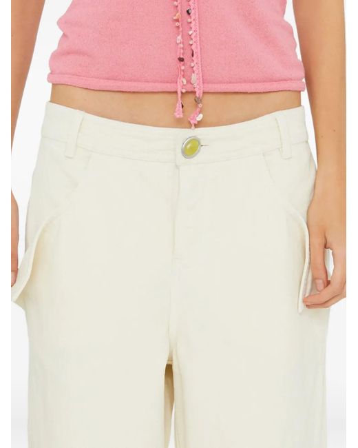 Christopher Esber White Button-Fastening Trousers